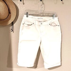 White denim Bermuda shorts